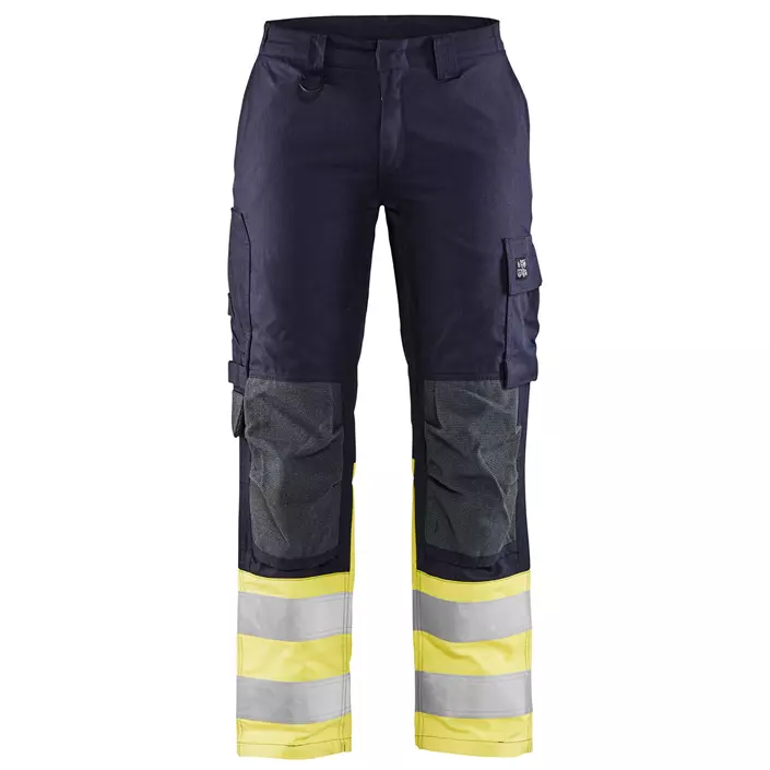 Blåkläder Multinorm Anti-Flame women's work trousers, Blue/Hi-vis yellow, large image number 0