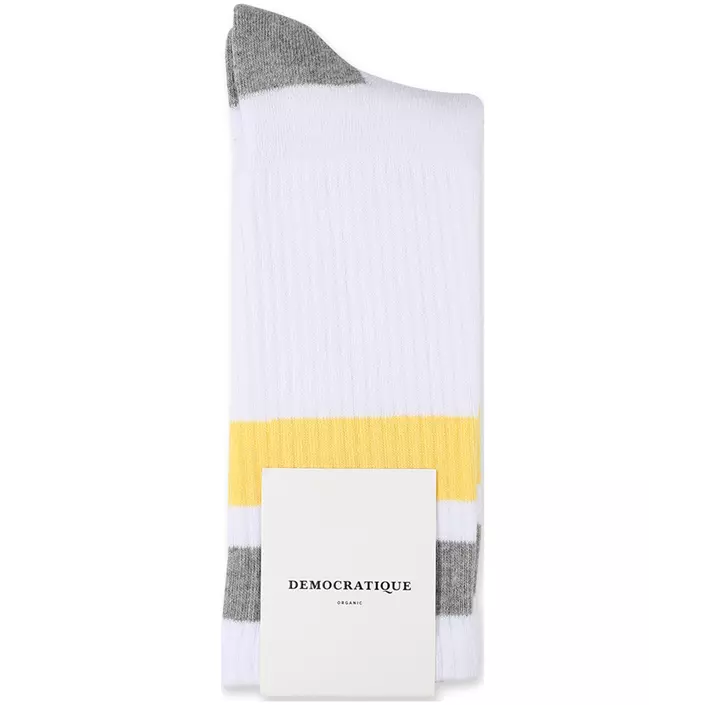 Democratique Athletique Classique socks, White/Yellow/Grey, White/Yellow/Grey, large image number 0