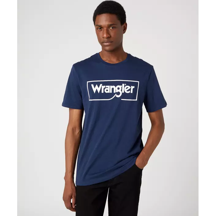 Wrangler Frame Logo T-skjorte, Navy, large image number 0