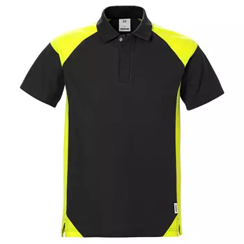 Fristads Poloshirt, Schwarz/Hi-Vis Gelb