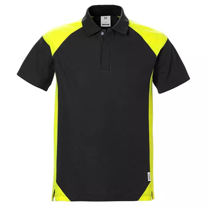 Fristads polo shirt, Black/Hi-Vis Yellow, large image number 0