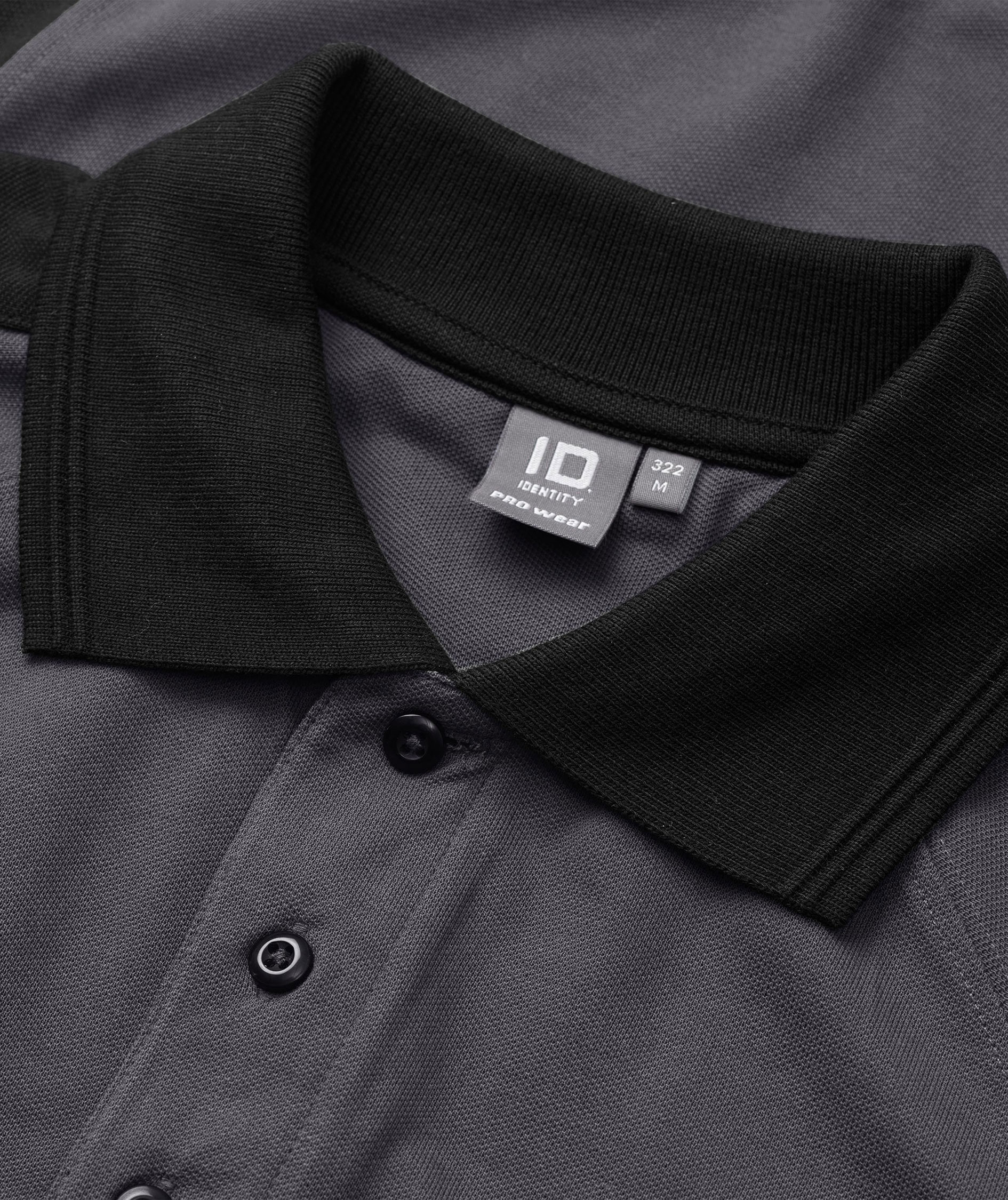 ID Pro Wear kontrast Polo T-shirt, Silver Grey, large image number 3