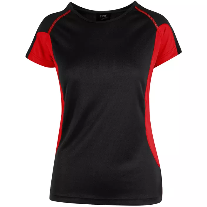 YOU Rosario Damen T-Shirt, Schwarz/Rot, large image number 0