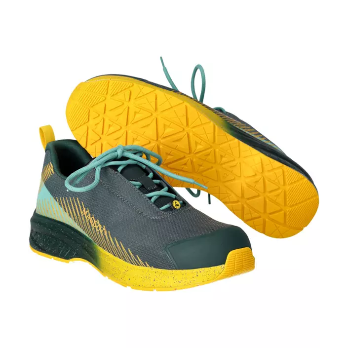 Mascot Customized women's safety shoes S1PS, Forest green/sun yellow, large image number 0