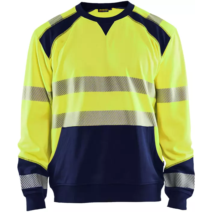 Blåkläder sweatshirt, Hi-Vis yellow/marine, large image number 0