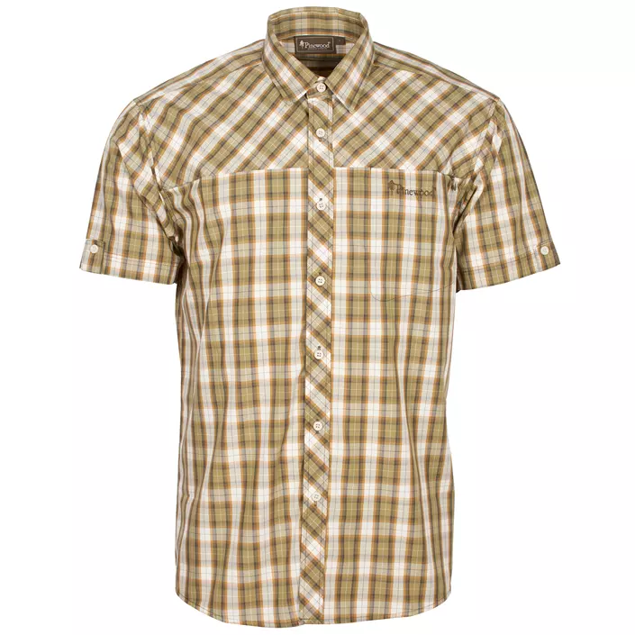 Pinewood Cliff modern fit kortærmet skjorte, Mellem Khaki/Bronze, large image number 0