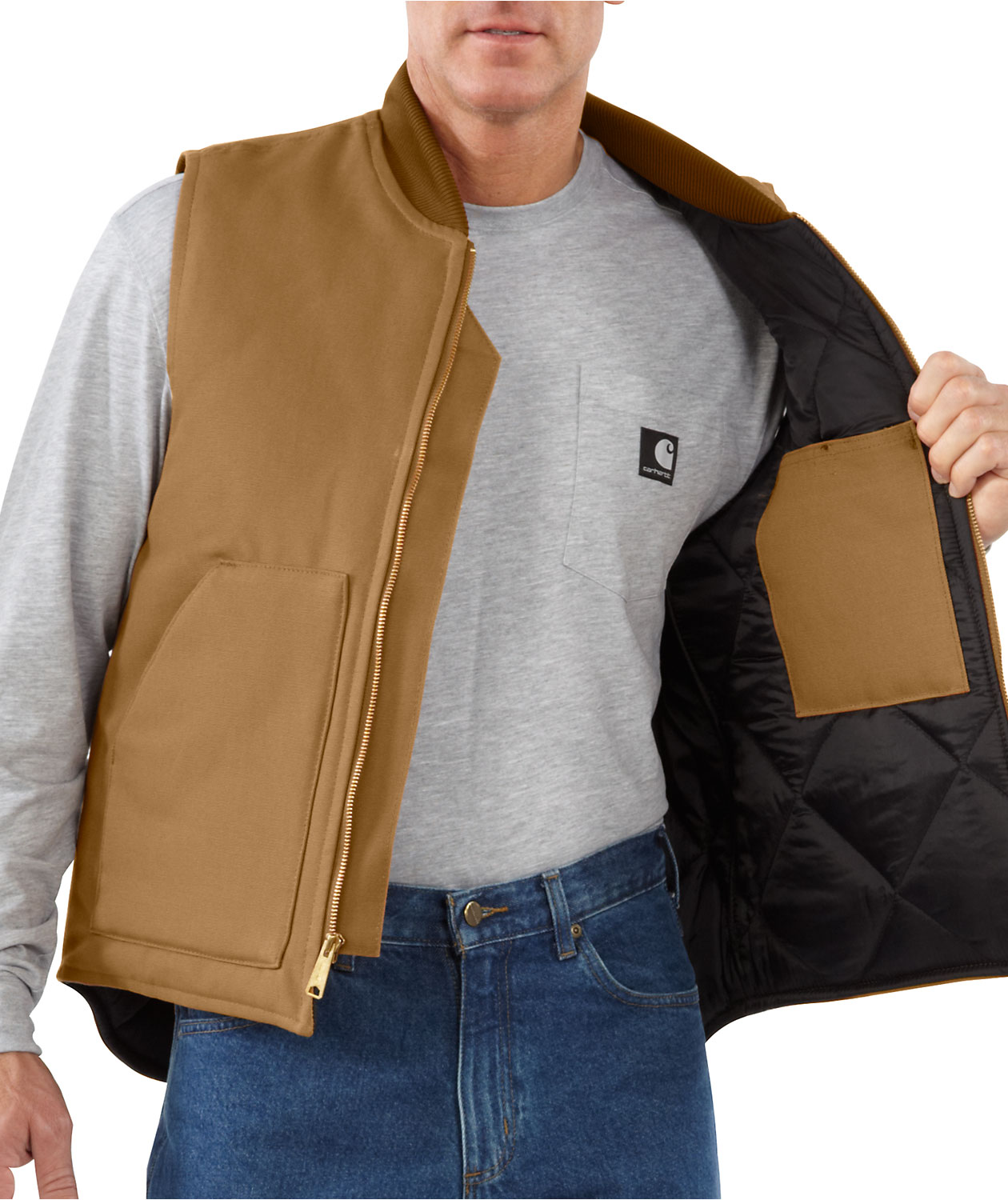 Carhartt V01 vest med for, Carhartt Brown, large image number 2