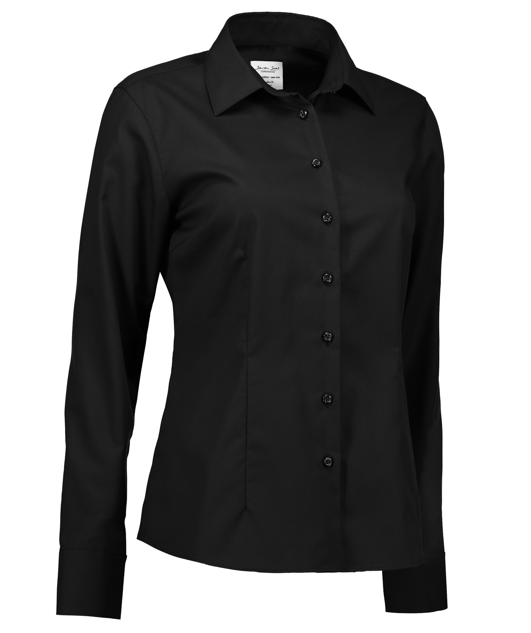 Seven Seas Fine Twill women's modern fit shirt, Black, large image number 2