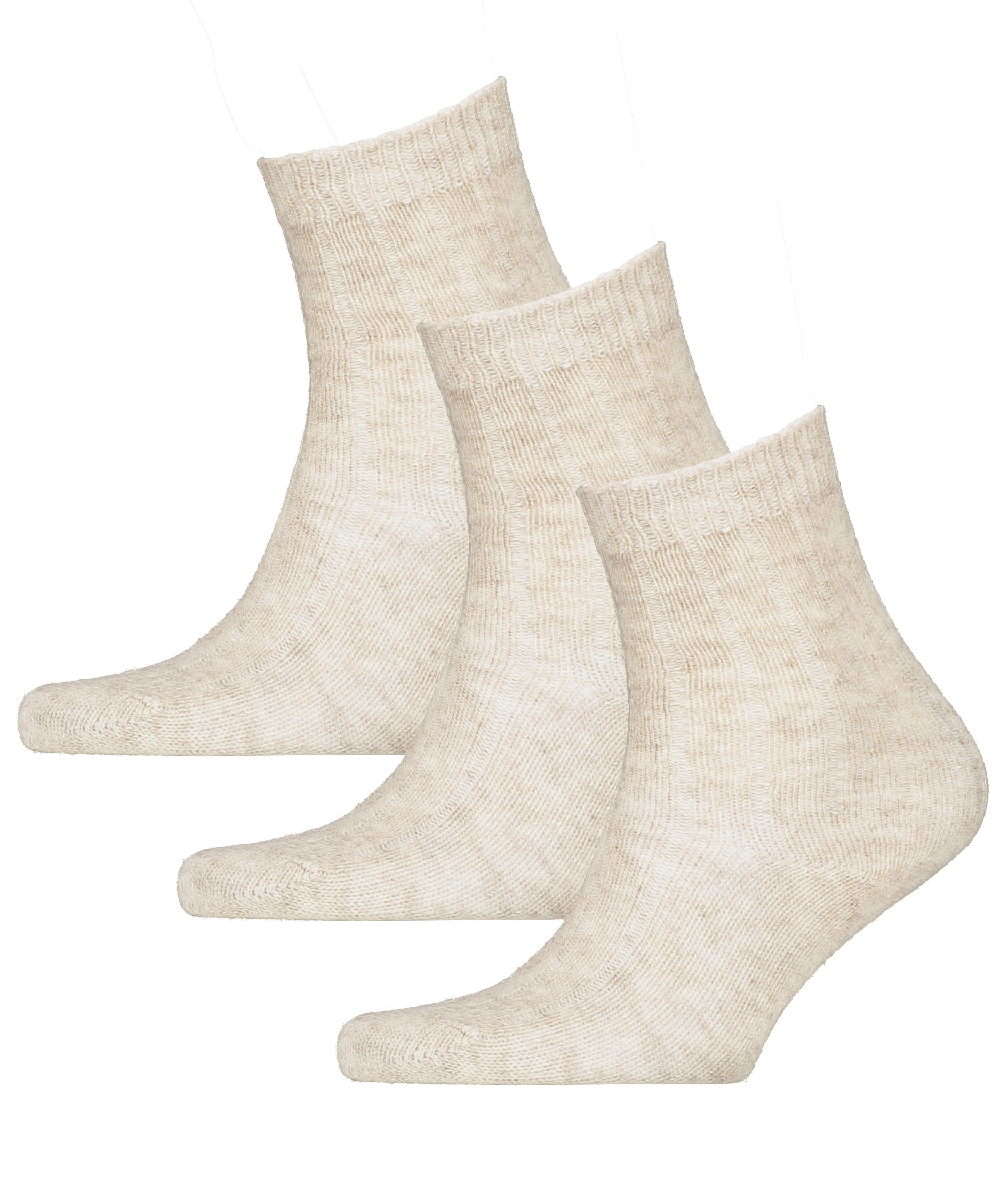 3-pack socks with merino wool, Light Beige, Light Beige, swatch