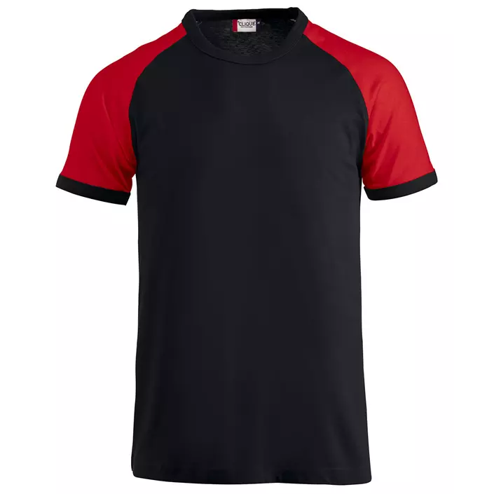 Clique Raglan T-skjorte, Svart/Rød, large image number 0