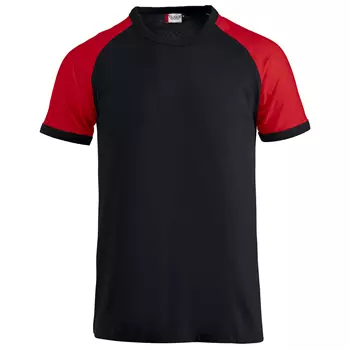 Clique Raglan T-shirt, Schwarz/Rot