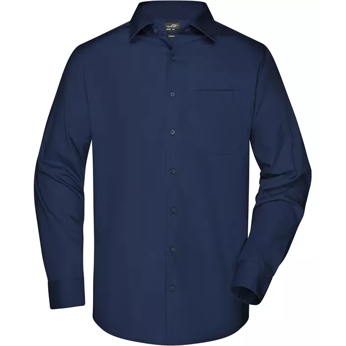James & Nicholson modern fit skjorte, Navy, large image number 0