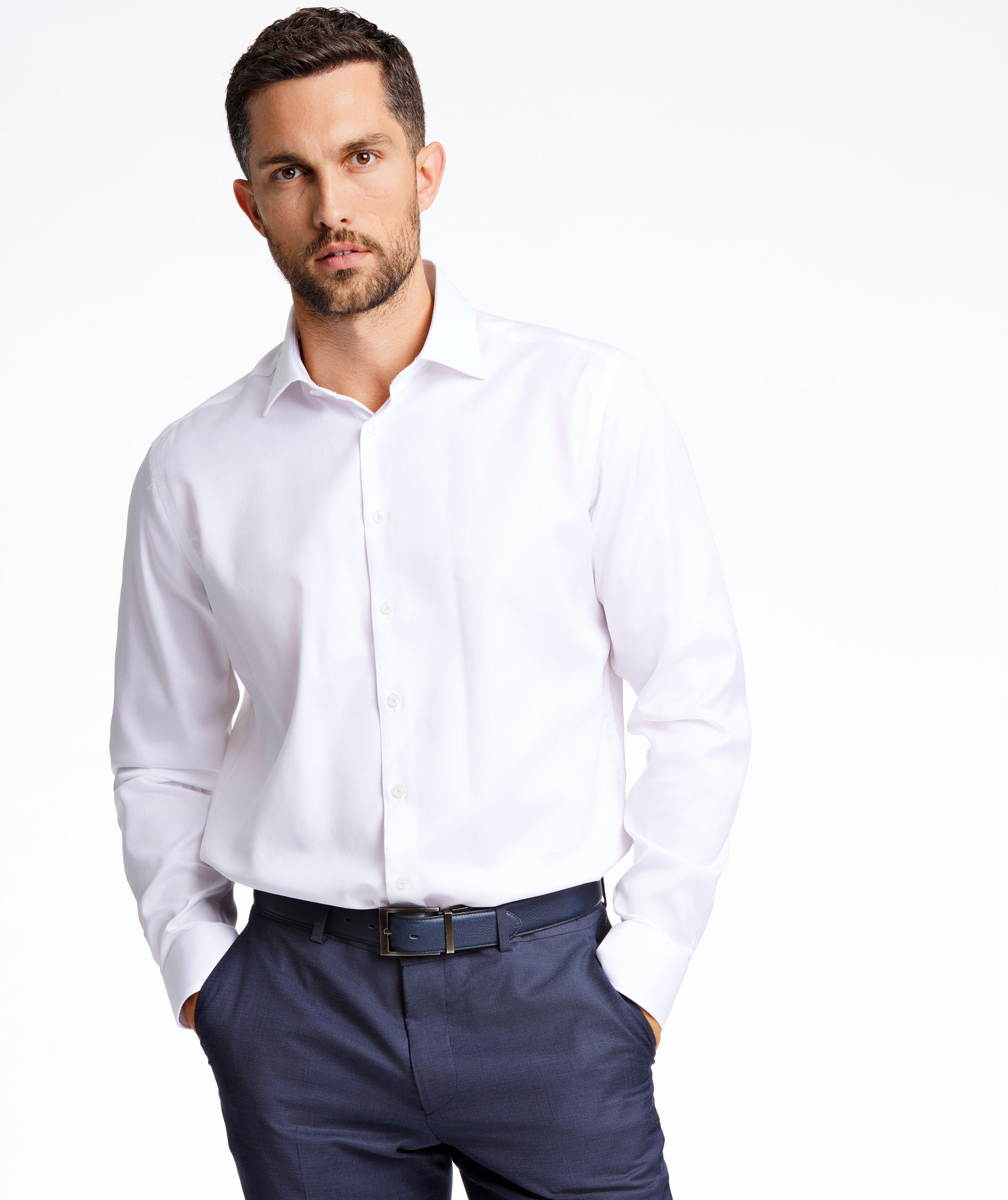 Lindbergh 1927 Twill Modern fit skjorte, Hvid, large image number 1