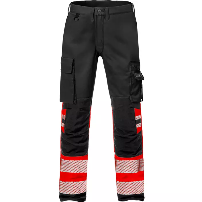 Fristads arbejdsbukser 2705 PLU, Sort/Hi-Vis Rød, large image number 0