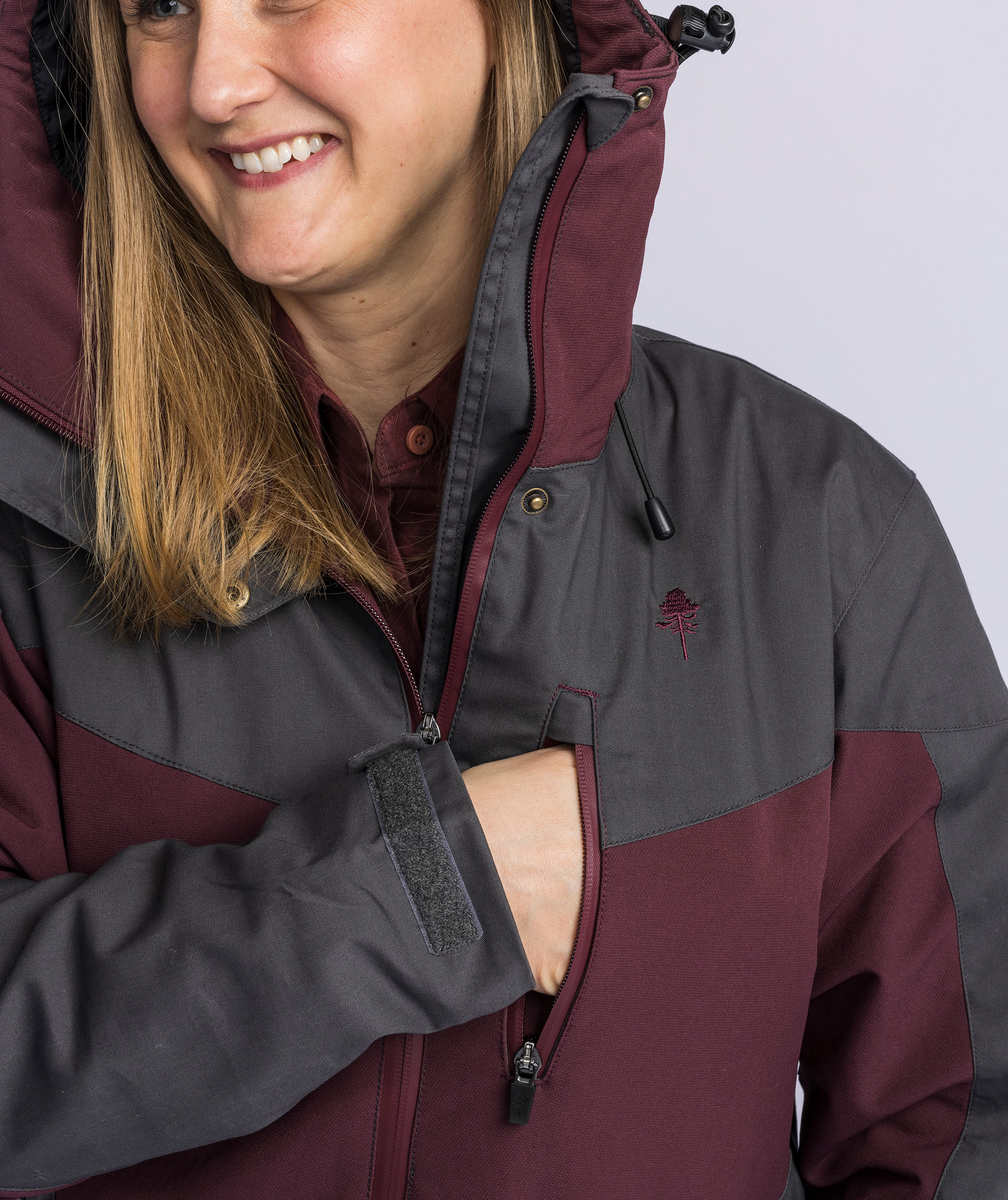 Pinewood&nbsp;Finnveden Hybrid Extreme damejakke, Earth Plum/Dark Anthracite, large image number 5