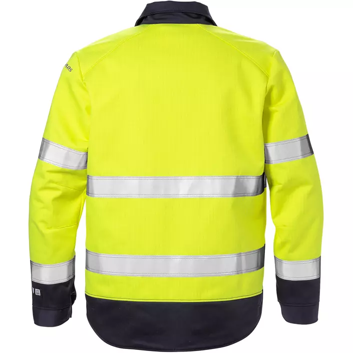 Fristads Flame work jacket 4584, Hi-Vis yellow/marine, large image number 1
