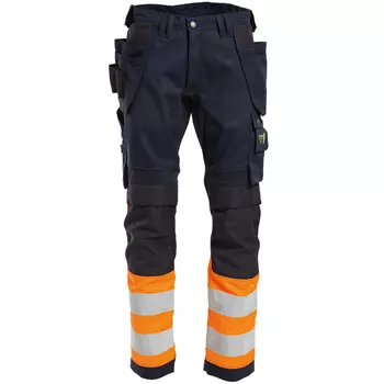 Tranemo Vision HV craftsman trousers, Marine/Hi-Vis Orange