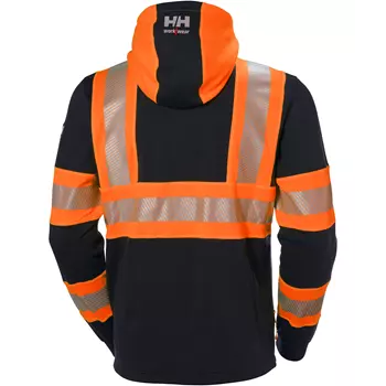 Helly Hansen ICU hoodie with zipper, Hi-vis Orange/Ebony