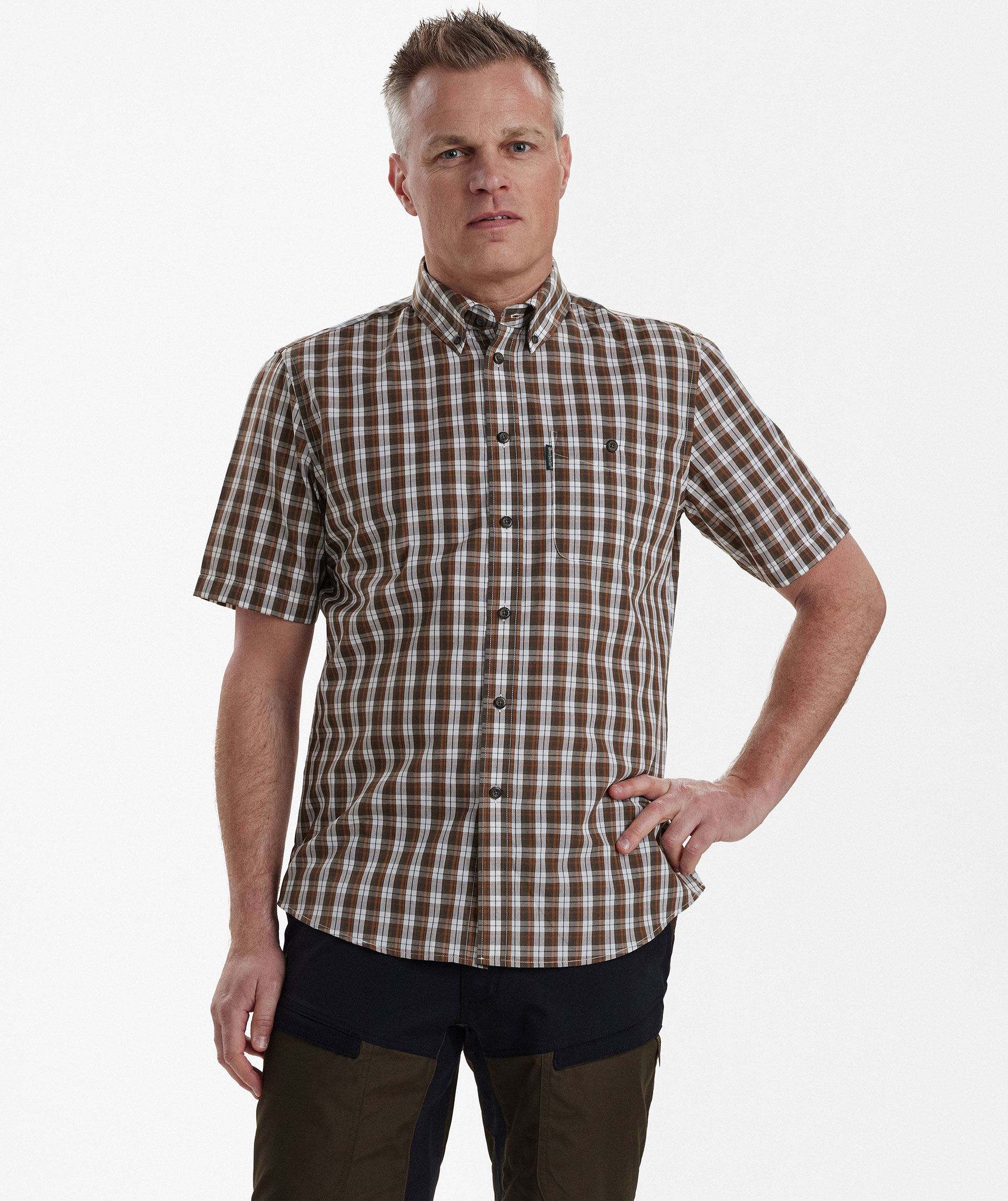 Deerhunter Jeff shortsleeved shirt, Brown Check, large image number 3