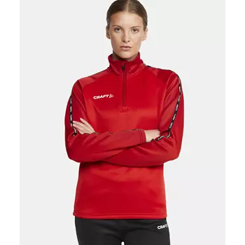 Craft Squad 2.0 women's halfzip training pullover, Bright Red-Express