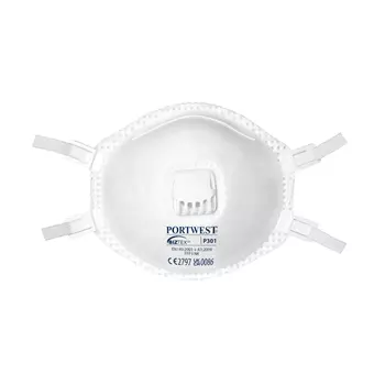 Portwest 10-pack regulerbar støvmaske FFP3 med ventil, Hvit