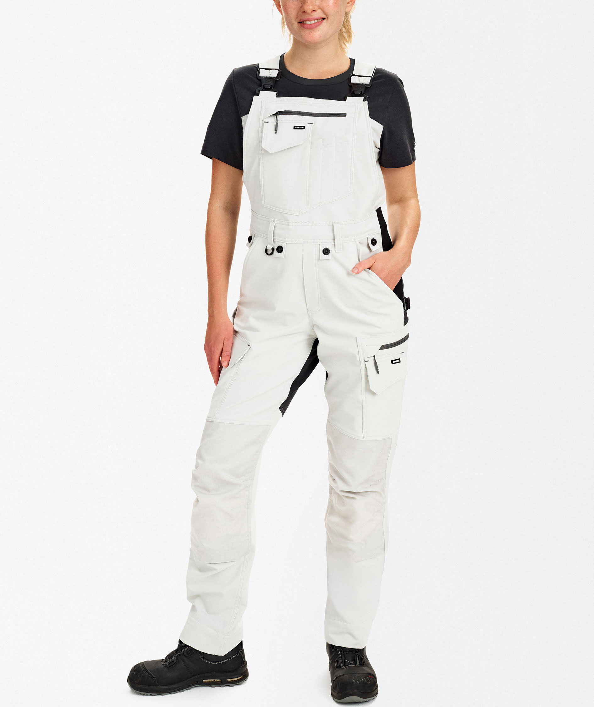 Engel Entire h&auml;ngselbyxa full stretch dam, Bone White/Anthracite Grey, large image number 2