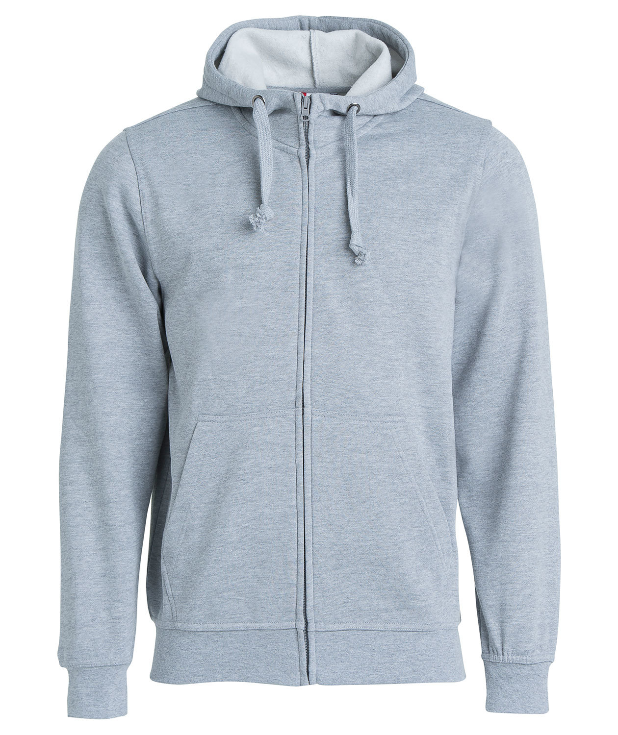 Clique Basic Hoody hoodie with full zipper, Grey Melange, Grey Melange, swatch