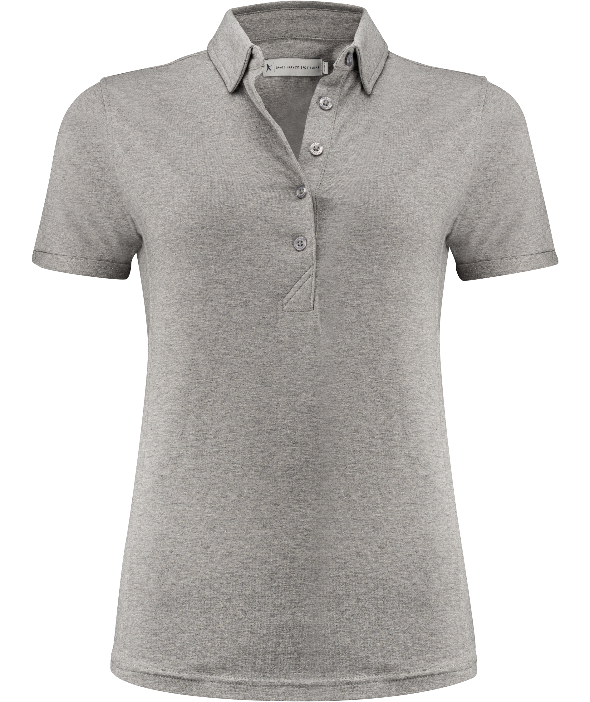 J. Harvest Sportswear American women's polo shirt, Grey melange, Grey melange, swatch