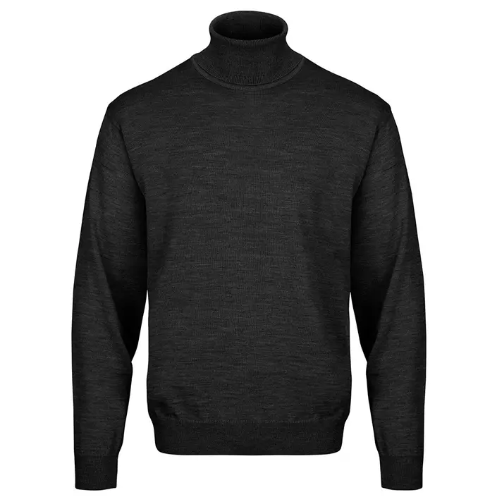 Belika Bologna strikket rullekrage genser med merinoull, Black, large image number 0