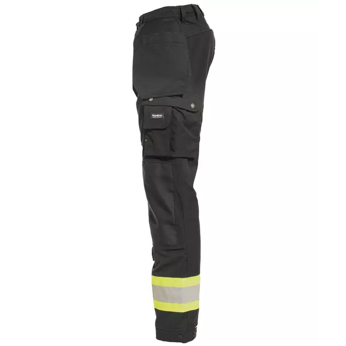 Tranemo Comfort Stretch women's craftsman trousers, Black/Hi-Vis Yellow, large image number 2