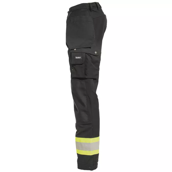 Tranemo Comfort Stretch women's craftsman trousers, Black/Hi-Vis Yellow, large image number 2