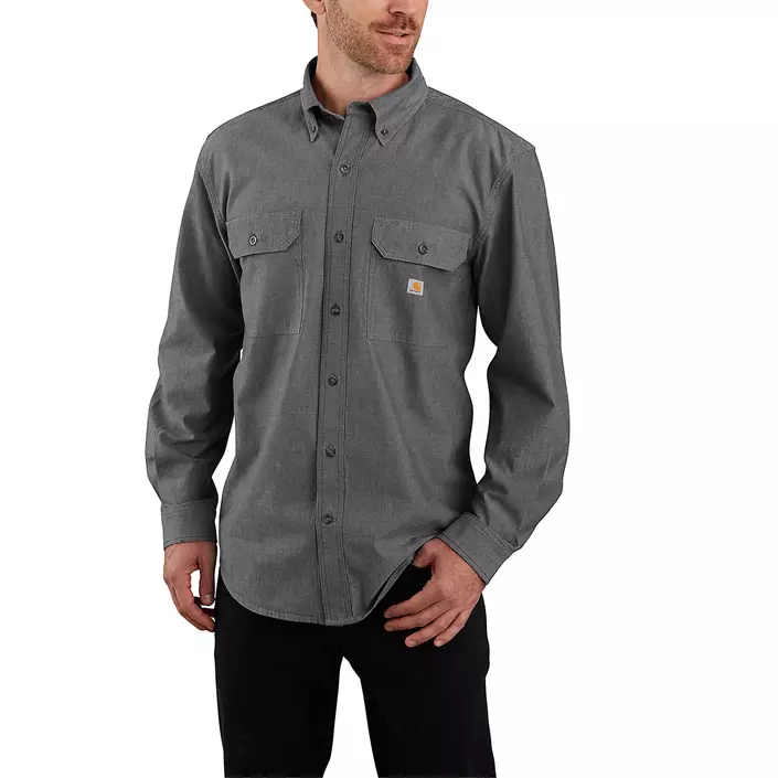 Carhartt Chambray skjorte, Black Chambray, large image number 0