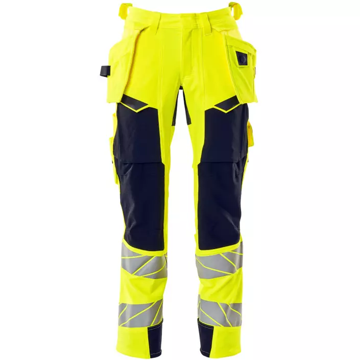 Mascot Accelerate Safe craftsman trousers Full stretch, Hi-Vis Yellow/Dark Marine, large image number 0