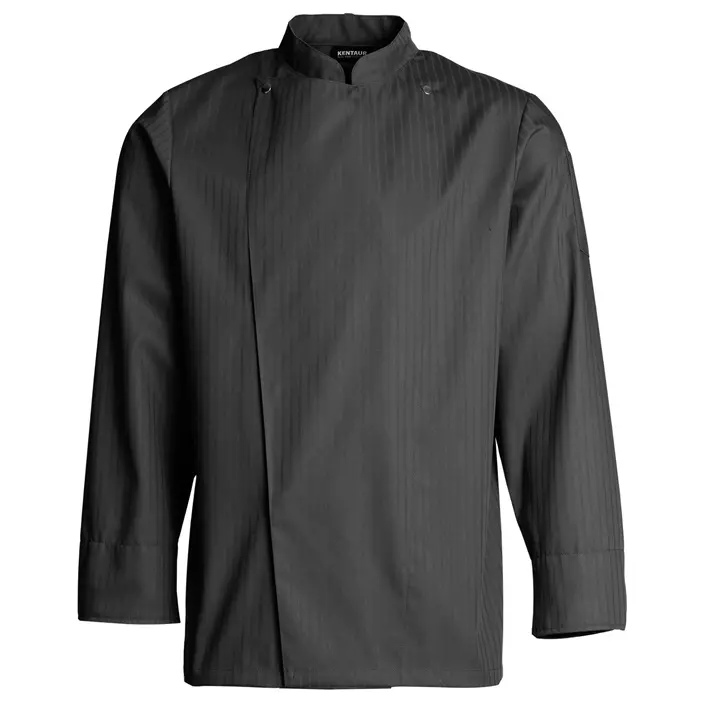 Kentaur long-sleeved chefs jacket in satin striped quality, Silver Grey, large image number 0