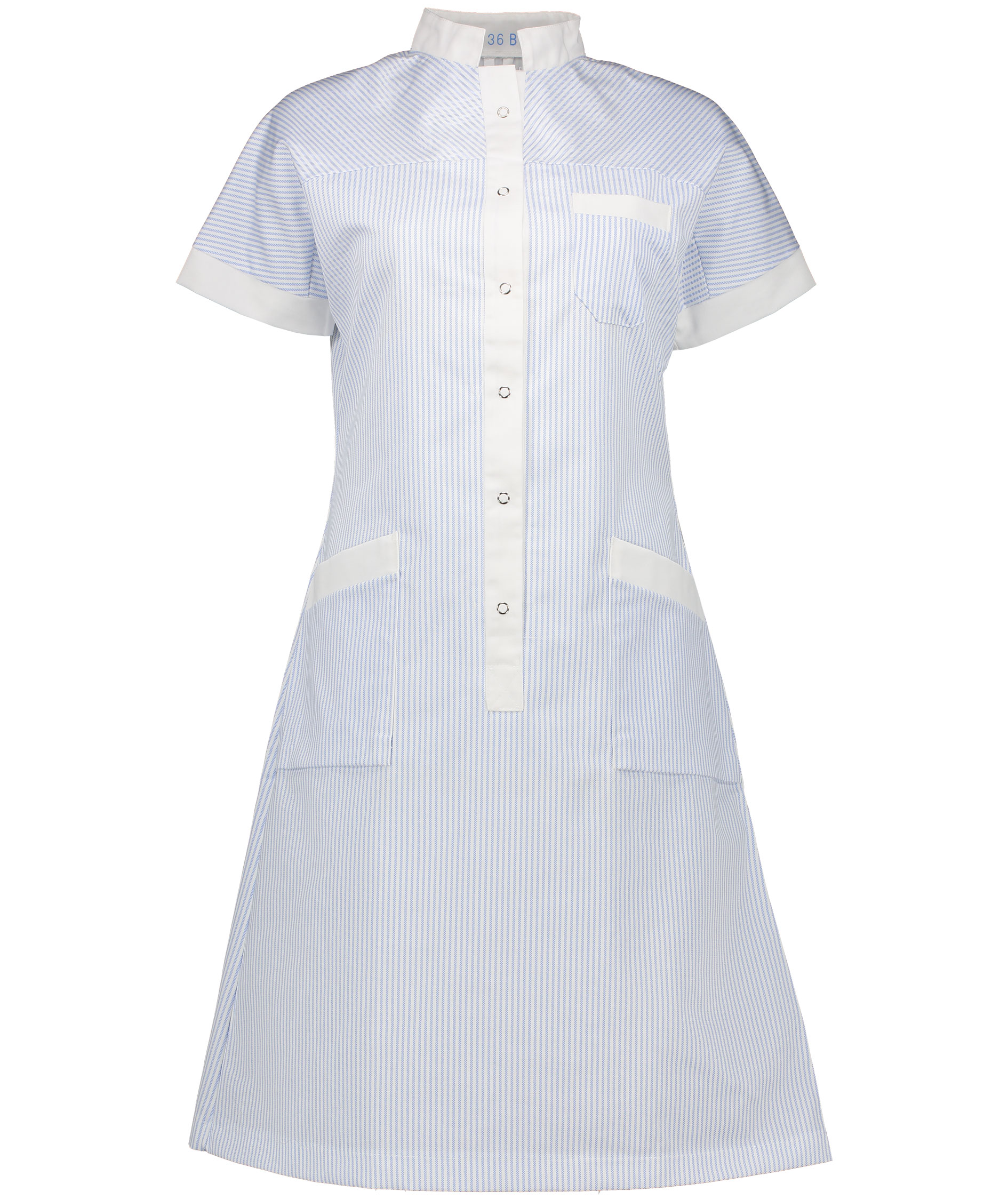 Borch Textile Damenkleid, Hellblau/wei&szlig; gestreift