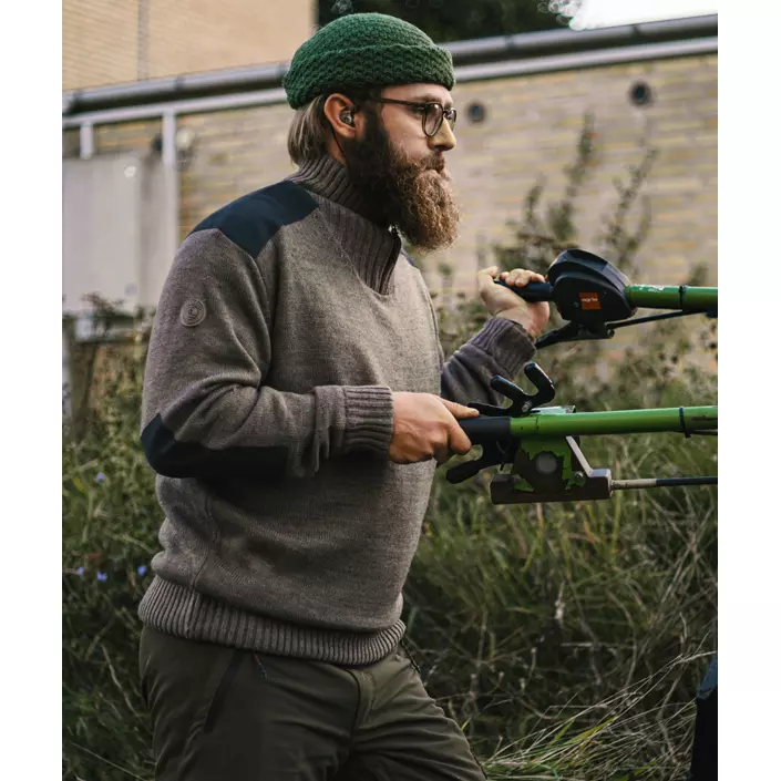 Westborn windbreaker striktrøje, Brown Melange, large image number 1