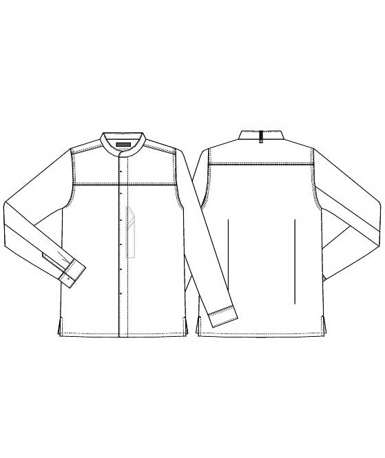 Kentaur modern fit kokke-/service skjorte, Chambray Gr&aring;, large image number 2