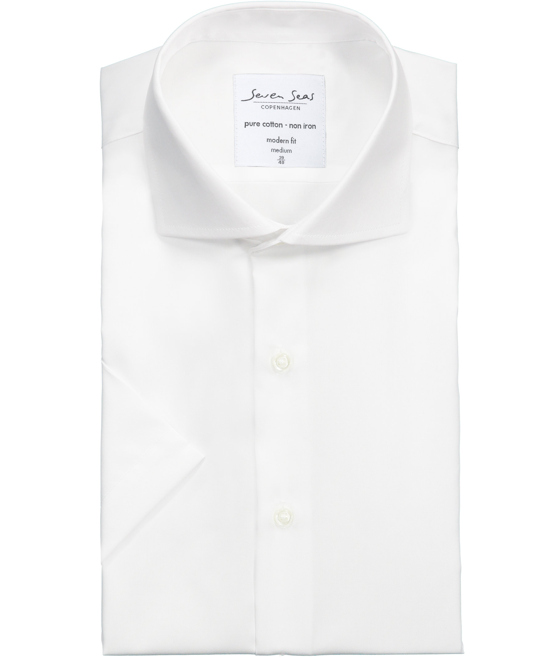 Seven Seas modern fit Fine Twill short-sleeved shirt, White, large image number 4