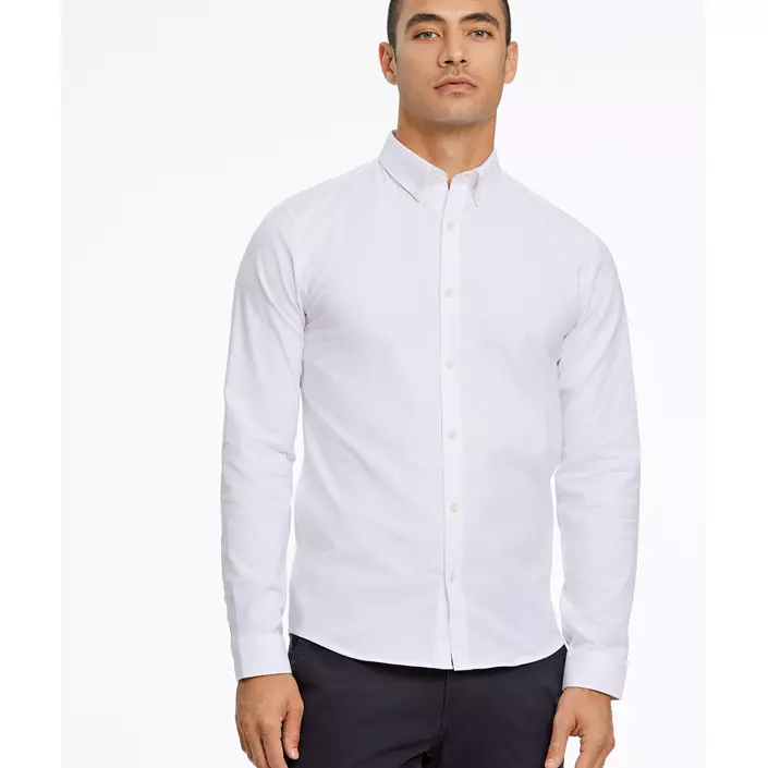 Lindbergh Oxford superflex skjorte, White , large image number 7