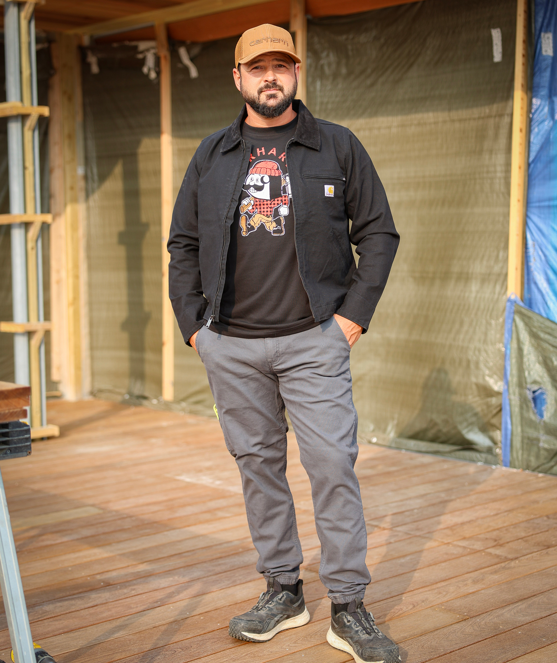 Carhartt Duck Detroit jakke, Black, large image number 1