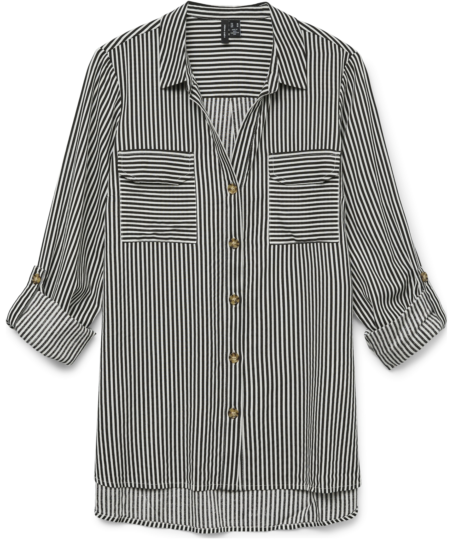 Vero Moda VMBUMPY dame skjorte, Chocolate Torte/Snow White, Chocolate Torte/Snow White, swatch