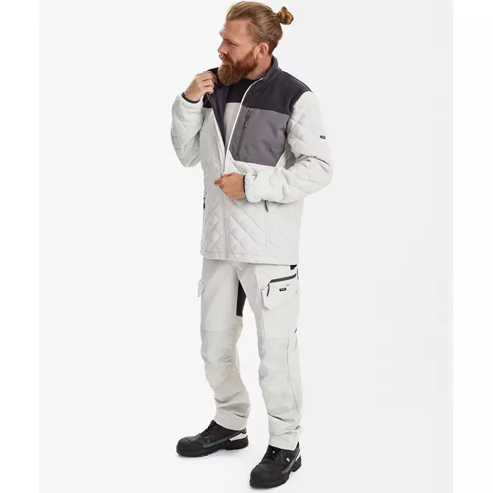 Engel Entire vatteret fleecejakke, Bone White/Anthracite Grey, large image number 5