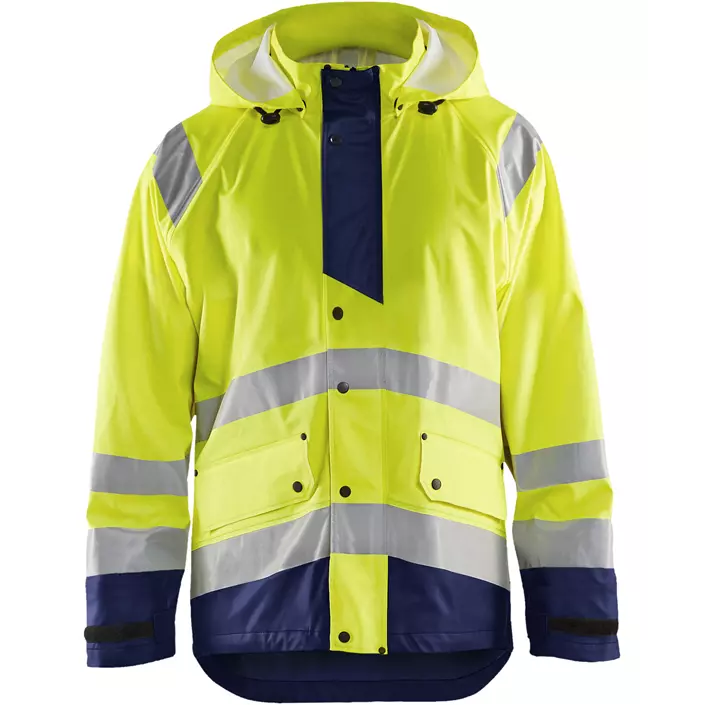 Blåkläder rain jacket, Hi-vis yellow/Marine blue, large image number 0
