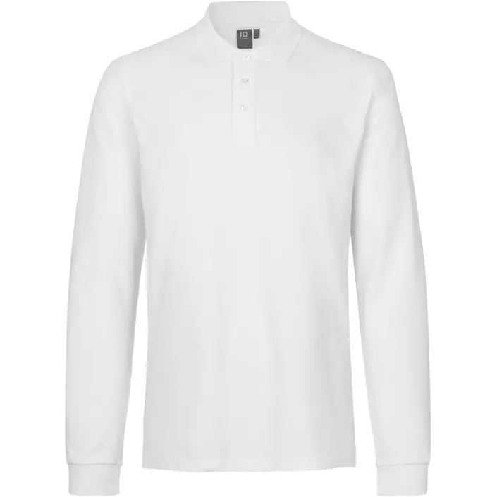 ID long-sleeved polo shirt with stretch, White, large image number 0