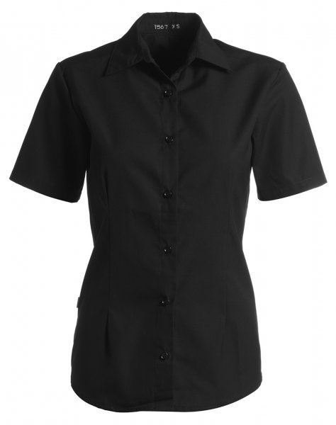 Kentaur modern fit kort&aelig;rmet dameskjorte, Sort, Sort, swatch