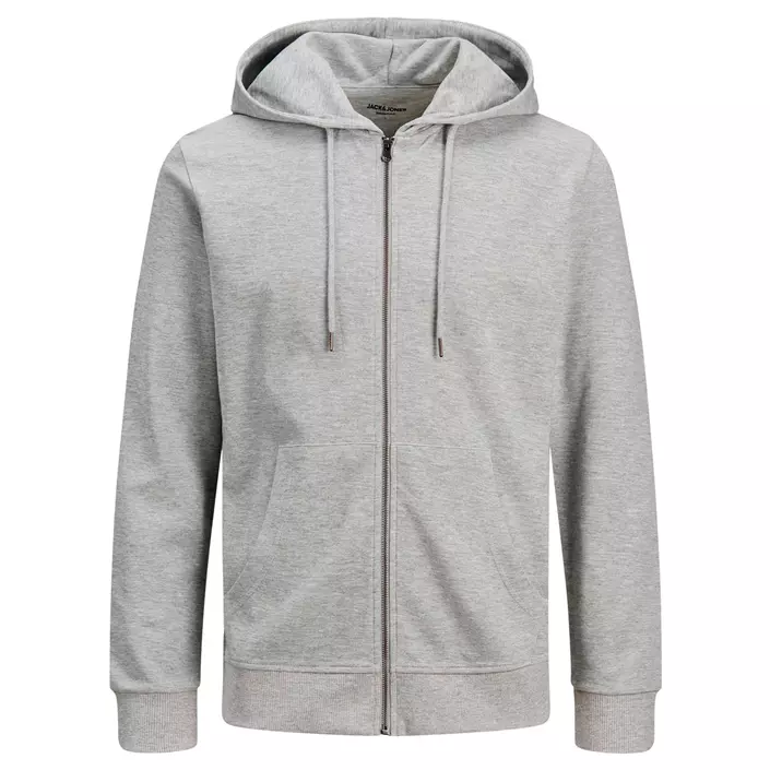 Jack & Jones JJEBASIC hoodie med blixtlås, Light Grey, large image number 0