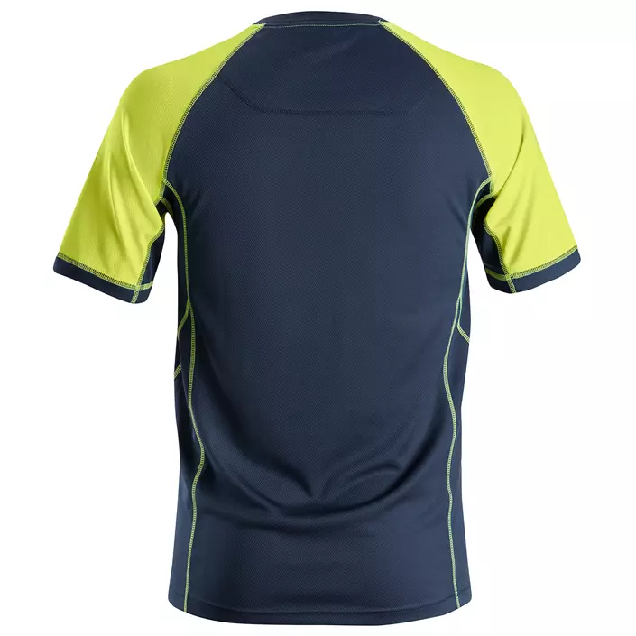 Snickers AllroundWork Neon T-skjorte 2505, Navy/Neon Gul, large image number 2