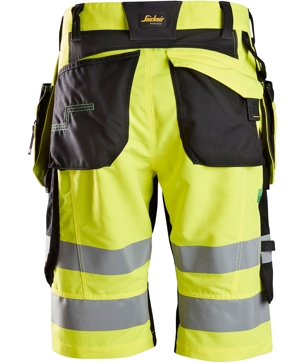 Snickers FlexiWork craftsman shorts+ 6933, Hi-vis Yellow/Black, large image number 2