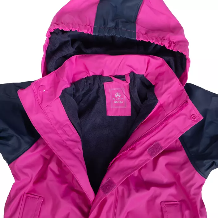 Elka Regenanzug mit Fleecefutter für Kinder, Navy/Pink, large image number 4