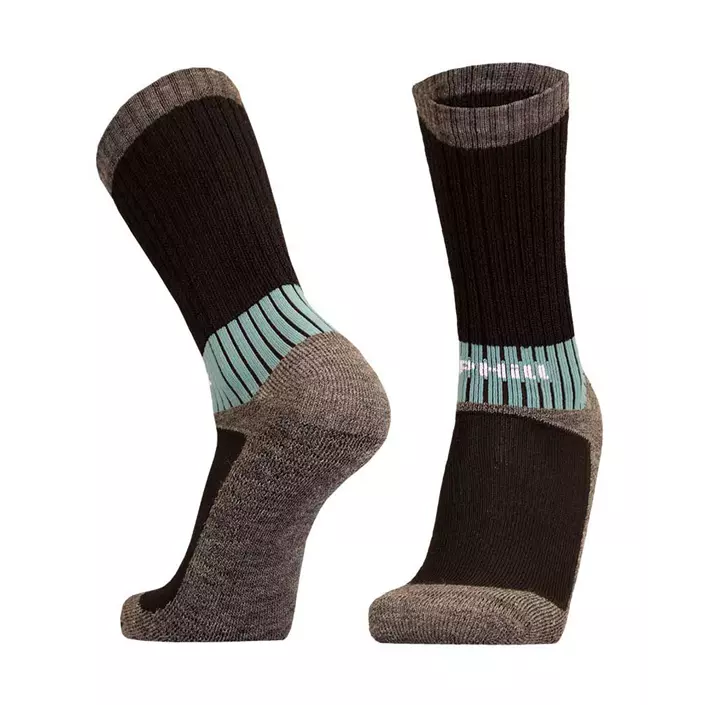 UphillSport Vaaru trekking socks, Black/Grey/Turquoise, large image number 1